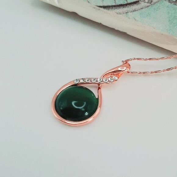 2/$40 Ladies Dark Green Opal Necklace - Picture 6 of 10